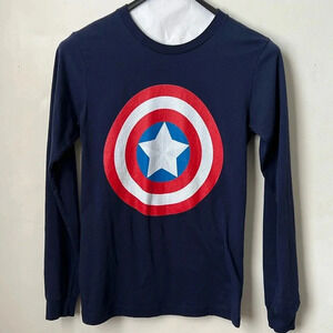 Captain America Adult Long Sleeve Tee Shirt